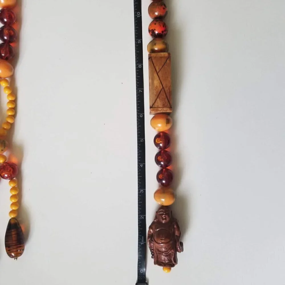 Lucky Buddha Hanging Decor Handmade Vintage Beaded Decoration - Picture 5 of 6